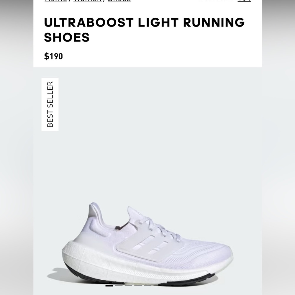 White Adidas Ultraboost Light boost